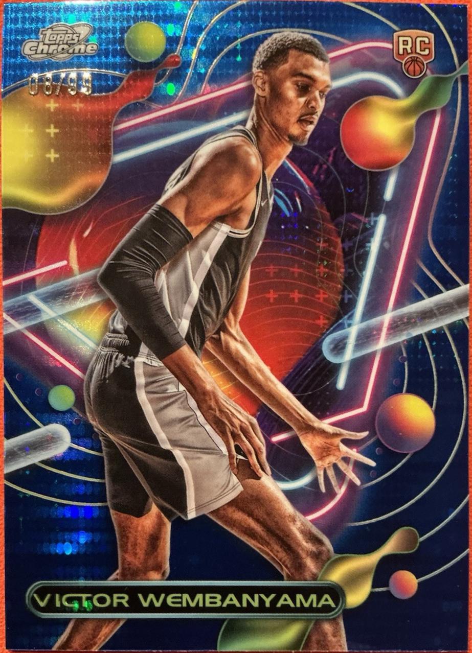 2023 Topps Cosmic Chrome Victor Wembanyama [Blue Moon Refractor] #151 card