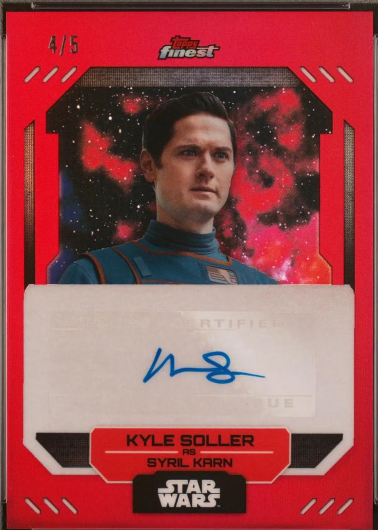 2023 Topps Finest Autograph Kyle Soller as Syril Karn [Red Refractor] #FA-KS card