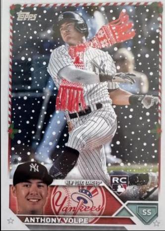 2023 Topps Holiday Anthony Volpe [SP Variation] #H129 card