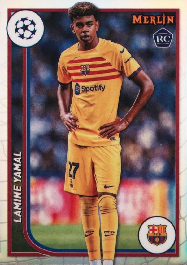 2023 Topps Merlin UEFA Lamine Yamal [Rookie Variation] #27 card