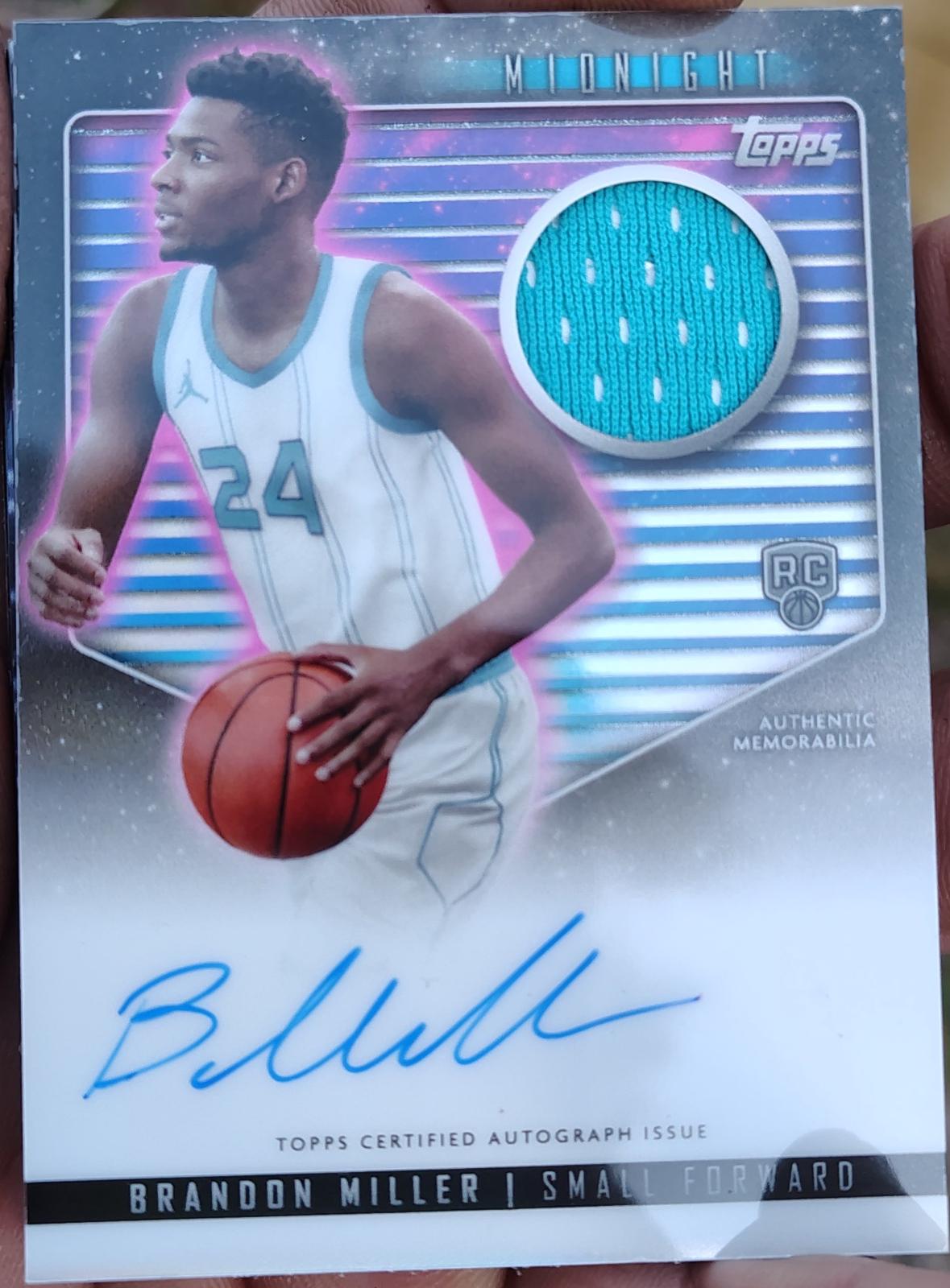 2023 Topps Midnight Rookie Jersey Autograph Brandon Miller #RJA-BM card