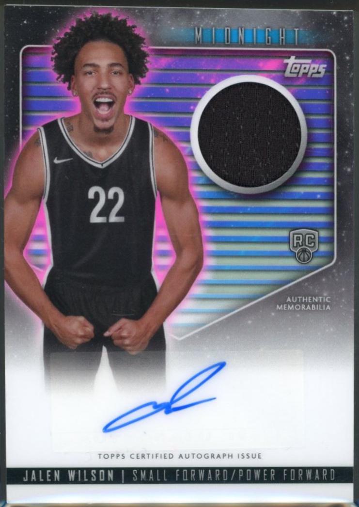 2023 Topps Midnight Rookie Jersey Autograph Jalen Wilson #RJA-JW card
