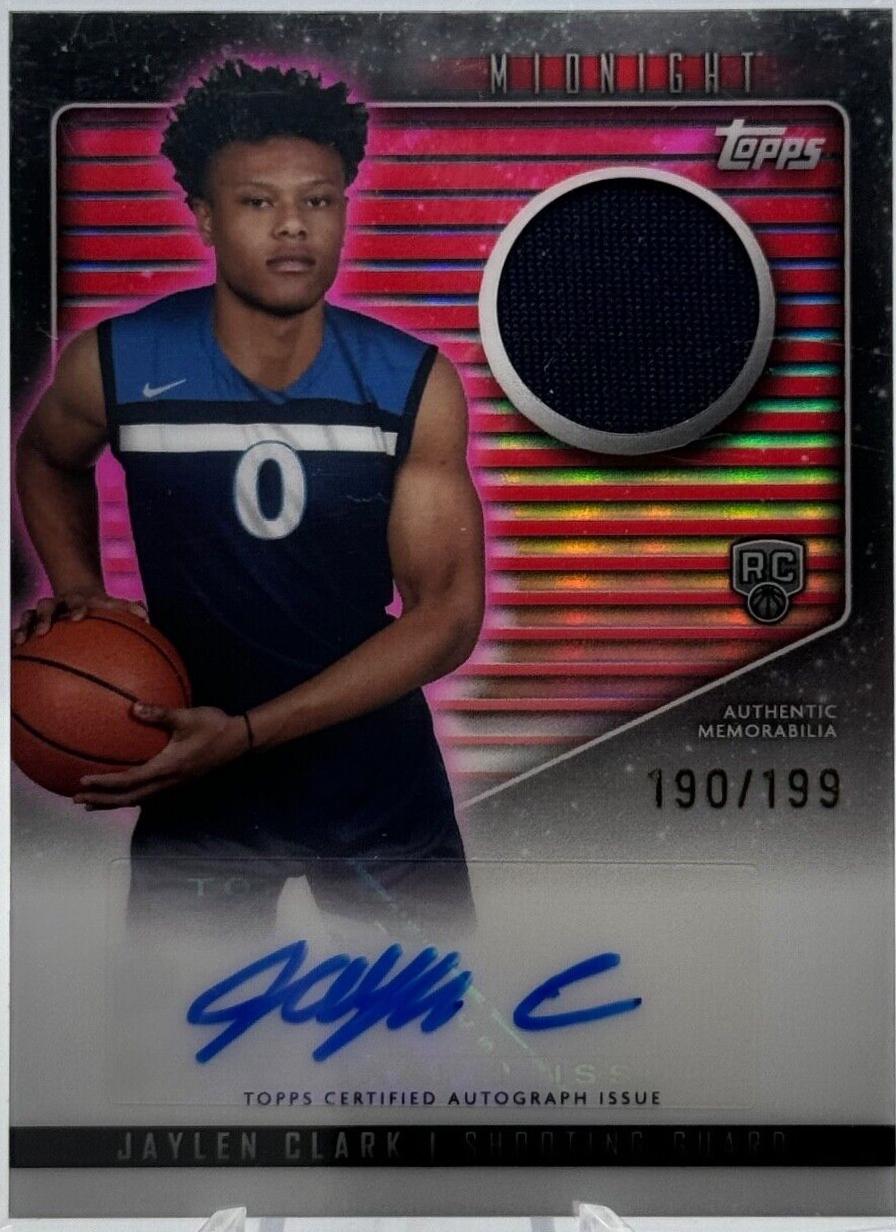 2023 Topps Midnight Rookie Jersey Autograph Jaylen Clark #RJA-JC card