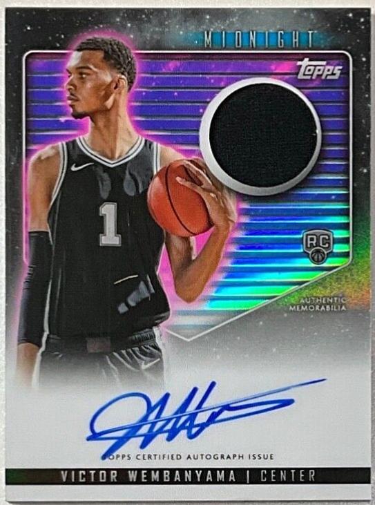 2023 Topps Midnight Rookie Jersey Autograph Victor Wembanyama #RJA-VW card