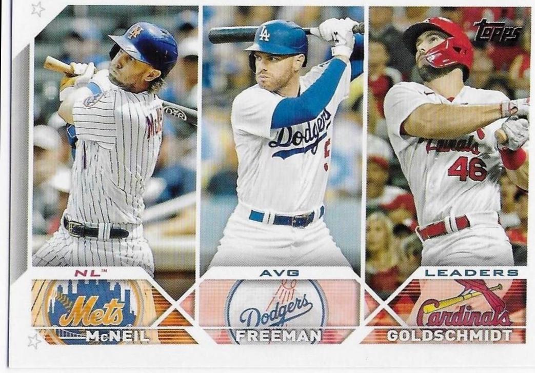 2023 Topps Paul Goldschmidt, Freddie Freeman, Jeff McNeil #43 card