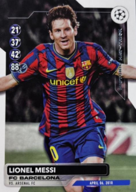 2023 Topps UEFA Club Historic Hat Trick Lionel Messi #HH-10 card