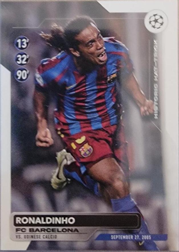 2023 Topps UEFA Club Historic Hat Trick Ronaldinho #HH-2 card