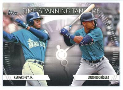 2023 Topps Update Time Spanning Tandems Julio Rodriguez, Ken Griffey Jr. #TS-2 card