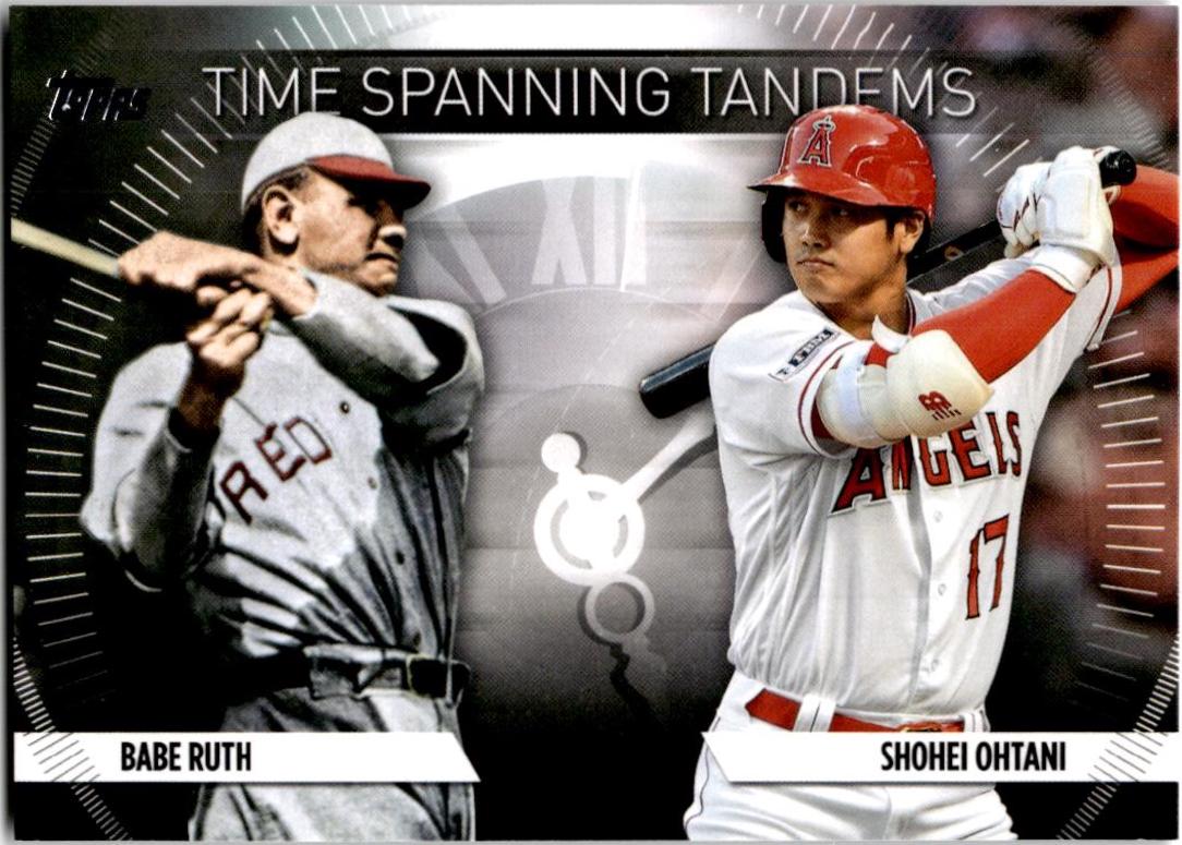 2023 Topps Update Time Spanning Tandems Shohei Ohtani, Babe Ruth #TS-1 card