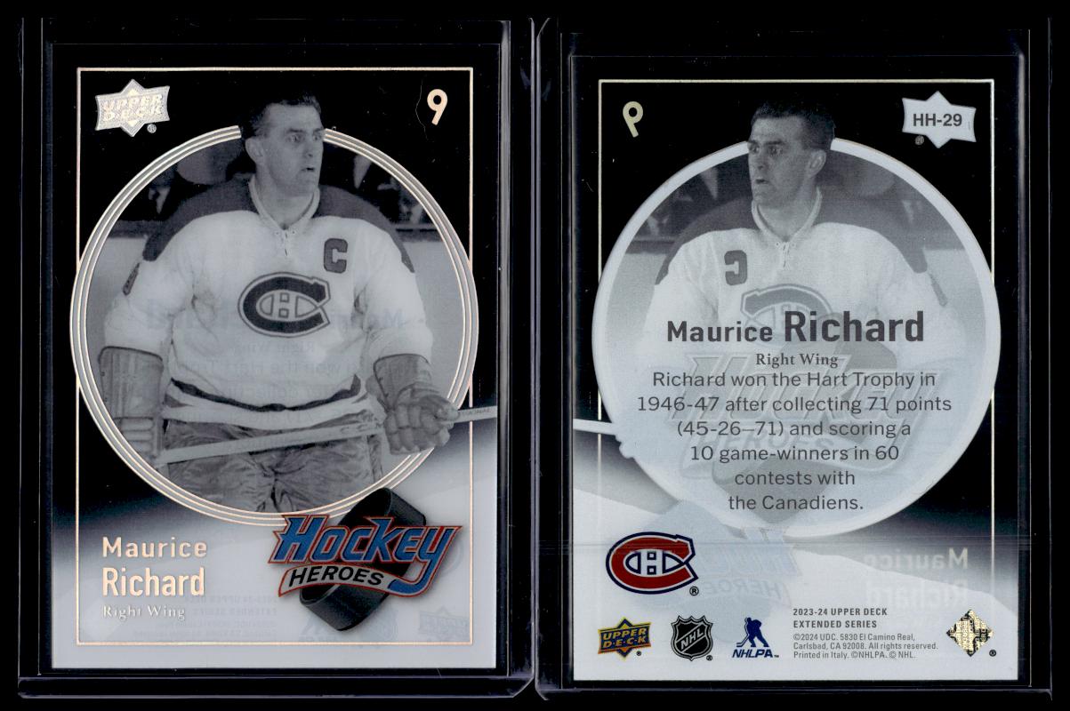 2023 Upper Deck Hockey Hero Maurice Richard #HH-29 card