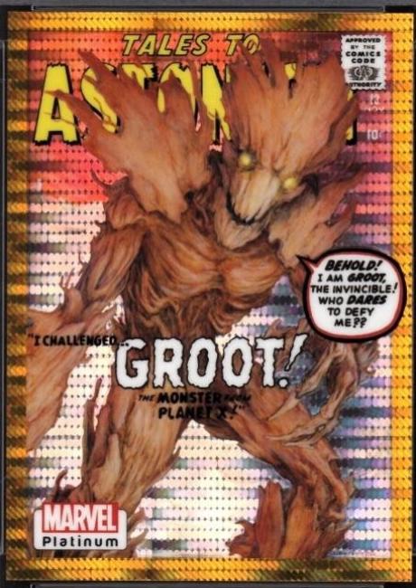 2023 Upper Deck Platinum Cover Variant Groot [Amber Crystals] #WI37 card