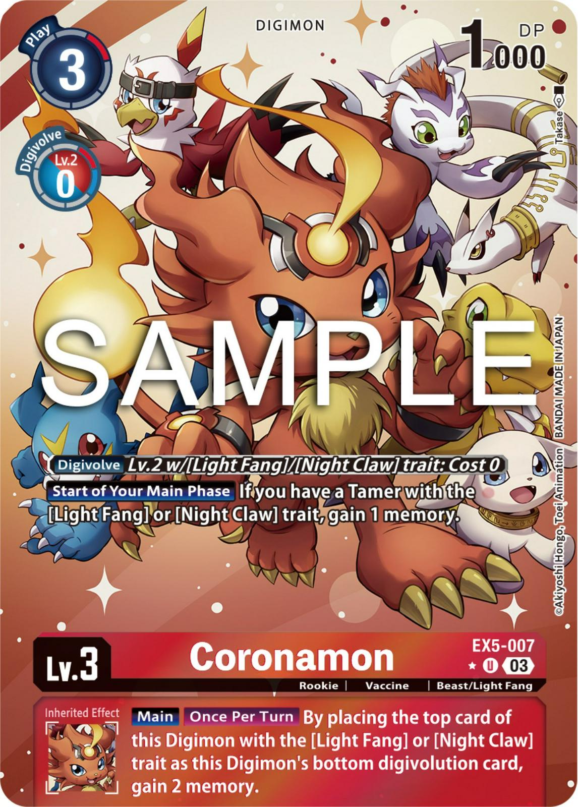 2024 Animal Colosseum Coronamon [Alternate Art Foil] #EX5-007 card