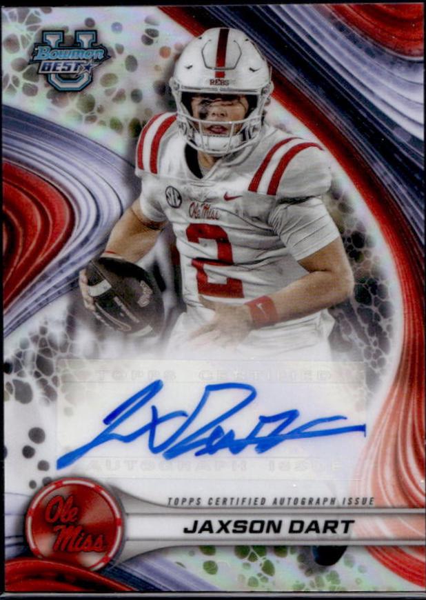 2024 Bowman Best University Autograph Refractor Jaxson Dart #BOA-JD card