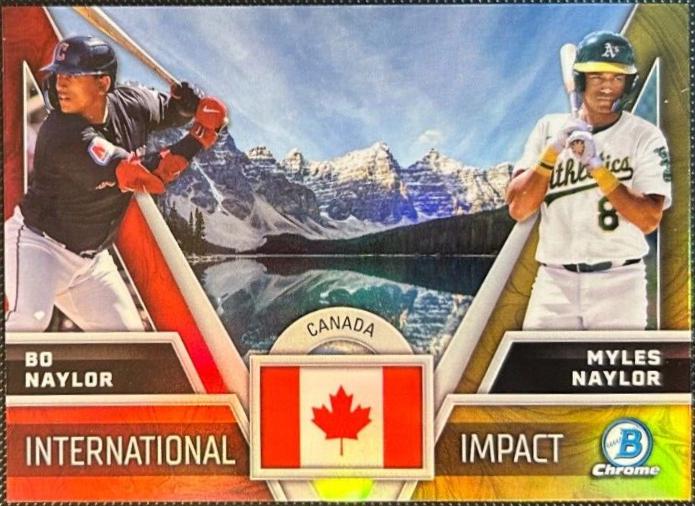 2024 Bowman Chrome International Impact Bo Naylor / Myles Naylor #II-18 card