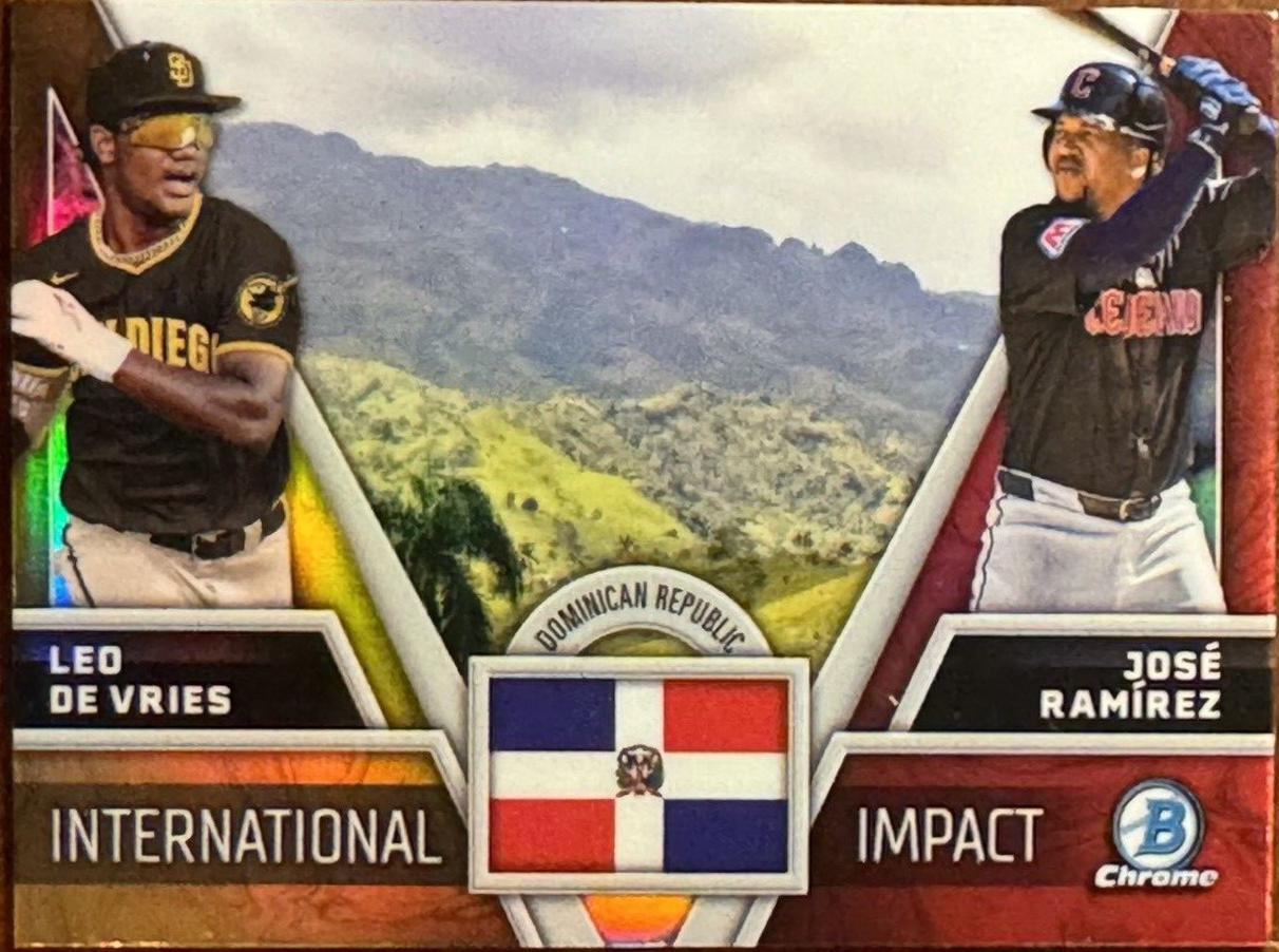 2024 Bowman Chrome International Impact Jose Ramirez / Leo De Vries #II-5 card