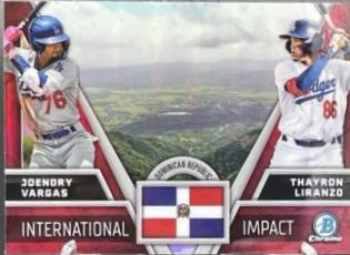 2024 Bowman Chrome International Impact Thayron Liranzo / Joendry Vargas #II-22 card