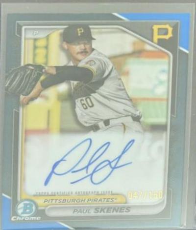 2024 Bowman Chrome Prospects Autograph Paul Skenes [Blue Refractor] #CPA-PS card