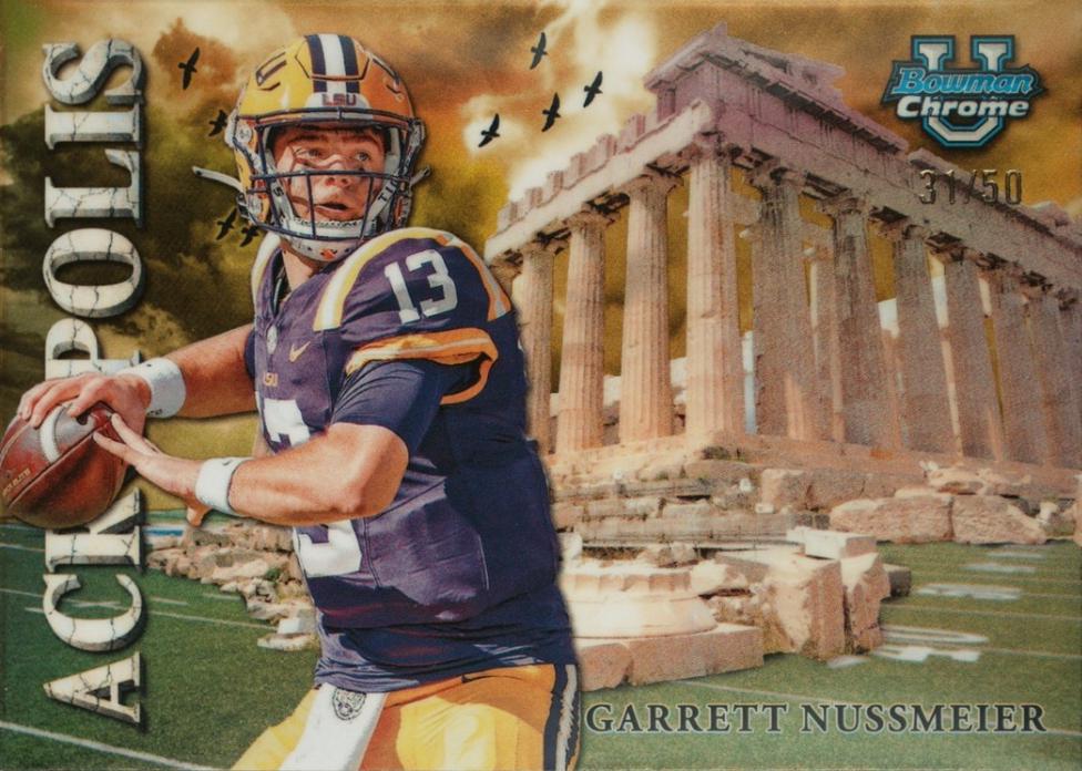 2024 Bowman Chrome University Acropolis Garrett Nussmeier #A-6 card