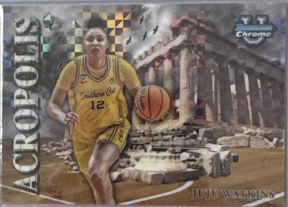 2024 Bowman Chrome University Acropolis Juju Watkins [X-Fractor] #A-8 card