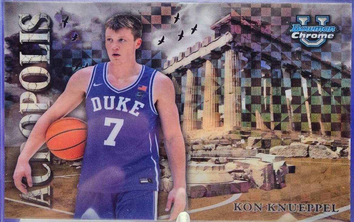 2024 Bowman Chrome University Acropolis Kon Knueppel [X-Fractor] #A-5 card