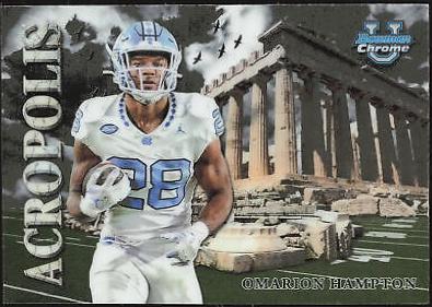 2024 Bowman Chrome University Acropolis Omarion Hampton #A-7 card
