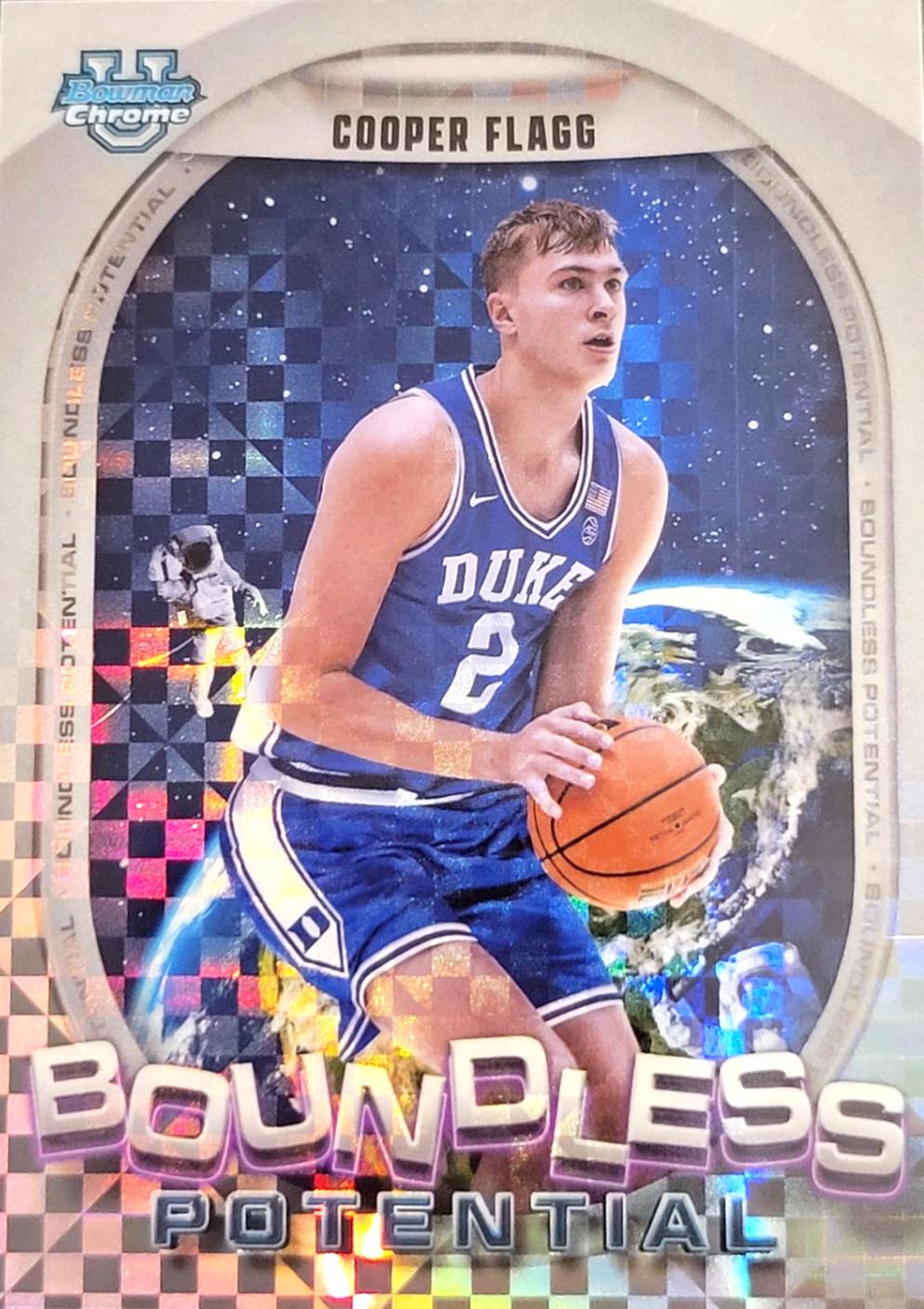 2024 Bowman Chrome University Boundless Potential Cooper Flagg [X-Fractor] #BP-3 card
