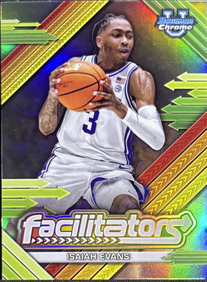 2024 Bowman Chrome University Facilitators Isaiah Evans [Refractor] #F-13 card