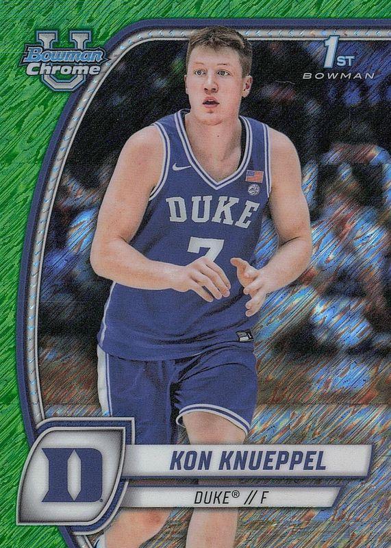 2024 Bowman Chrome University Kon Knueppel [Green Shimmer Refractor] #48 card