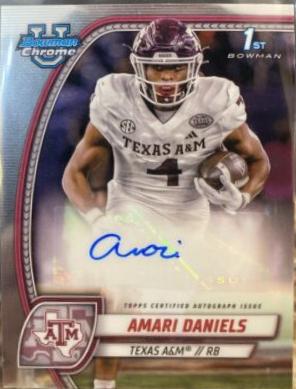 2024 Bowman Chrome University Prospect Autograph Amari Daniels #PA-AND card