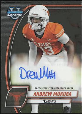 2024 Bowman Chrome University Prospect Autograph Andrew Mukuba #PA-AMU card