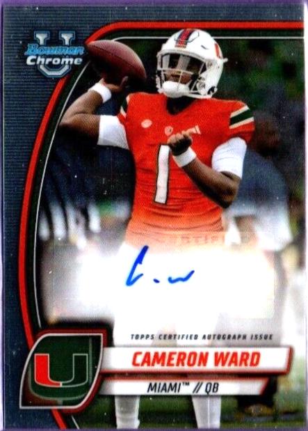 2024 Bowman Chrome University Prospect Autograph Cameron Ward #PA-CWA card