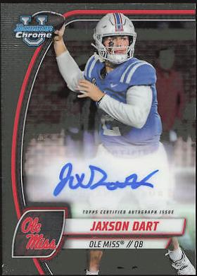2024 Bowman Chrome University Prospect Autograph Jaxson Dart #PA-JDA card