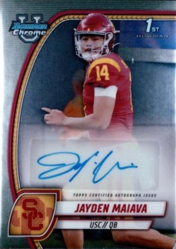 2024 Bowman Chrome University Prospect Autograph Jayden Maiava #PA-JMA card