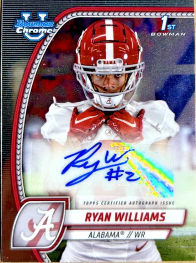 2024 Bowman Chrome University Prospect Autograph Ryan Williams #PA-RWI card
