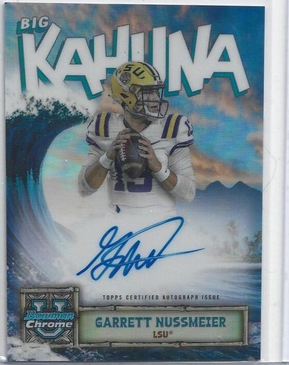 2024 Bowman Chrome University The Big Kahuna Autograph Garrett Nussmeier #BK-GN card