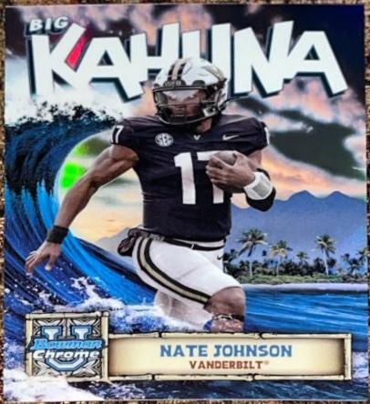 2024 Bowman Chrome University The Big Kahuna Nate Johnson #BK-15 card