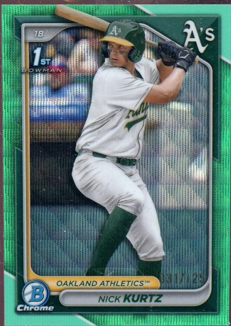 2024 Bowman Draft Chrome Nick Kurtz [Aqua Wave Refractor] #BDC-56 card