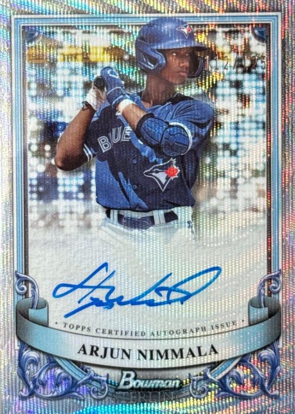 2024 Bowman Sterling Prospect Autograph Arjun Nimmala #PA-AN card