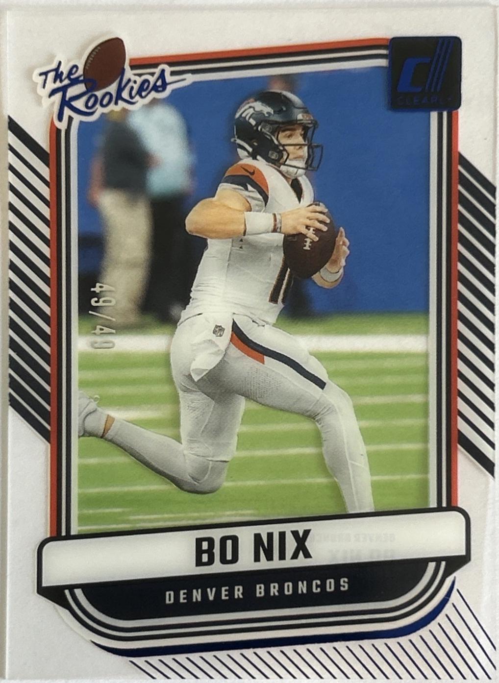2024 Clearly Donruss The Rookies Bo Nix [Blue] #4 card