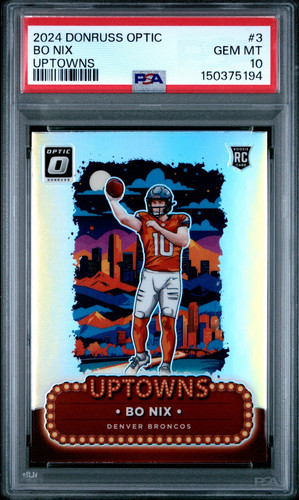 2024 Clearly Donruss Uptowns Bo Nix #3 card