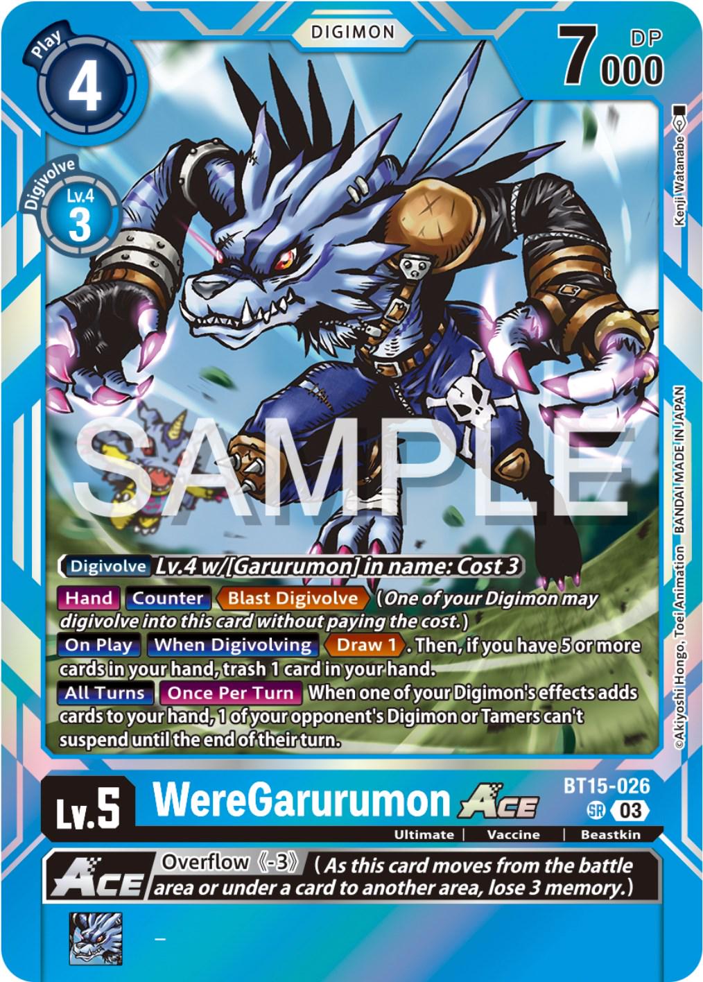 2024 Exceed Apocalypse WereGarurumon ACE [Foil] #BT15-026 card