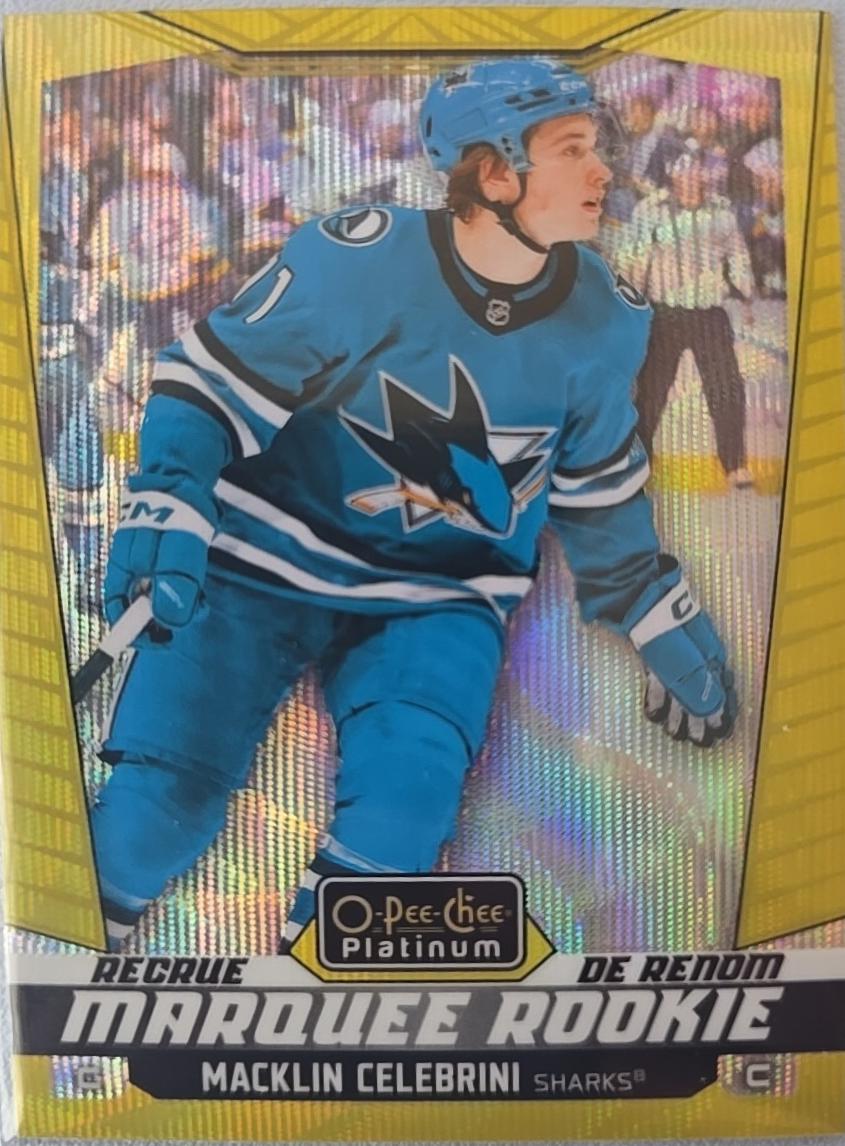 2024 O-Pee-Chee Platinum Macklin Celebrini [Neon Yellow Surge] #263 card