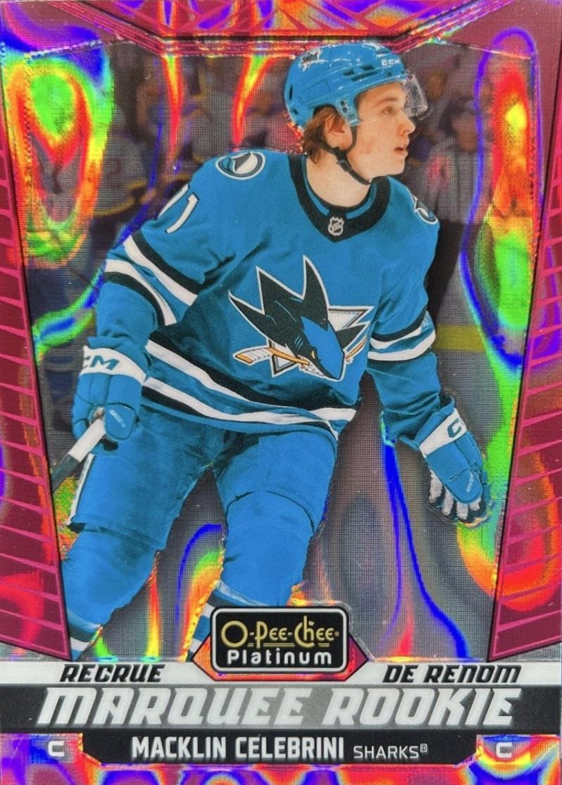 2024 O-Pee-Chee Platinum Macklin Celebrini [Pink Magma] #263 card