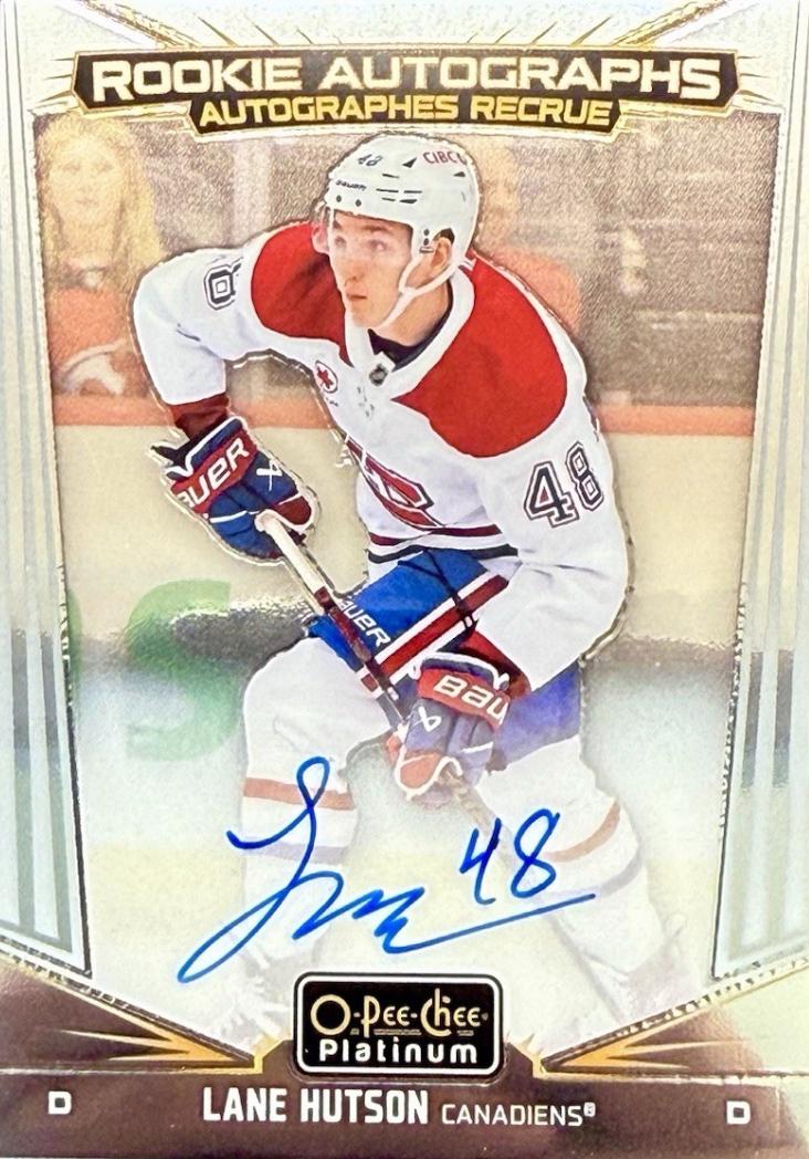 2024 O-Pee-Chee Platinum Rookie Autograph Lane Hutson #R-LH card