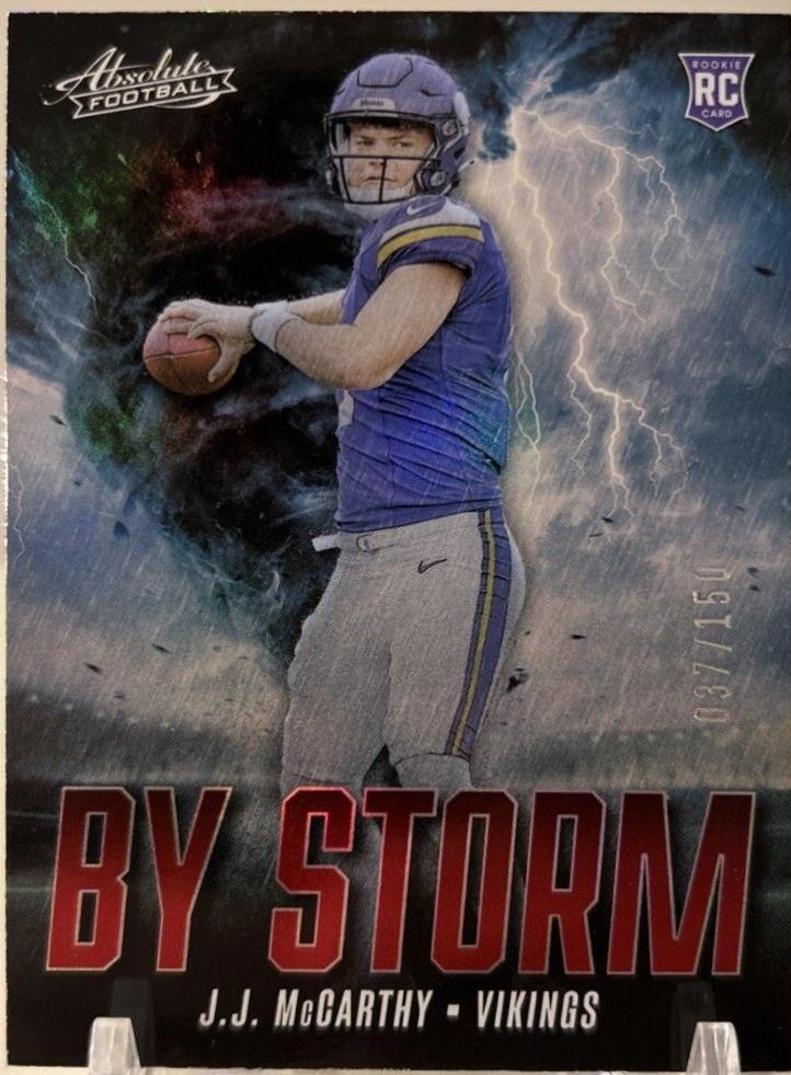 2024 Panini Absolute By Storm J.J. McCarthy [Red Spectrum] #BS-JMY card