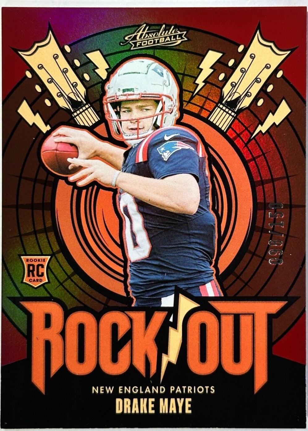 2024 Panini Absolute Rock Out Drake Maye [Red Spectrum] #RO-DME card