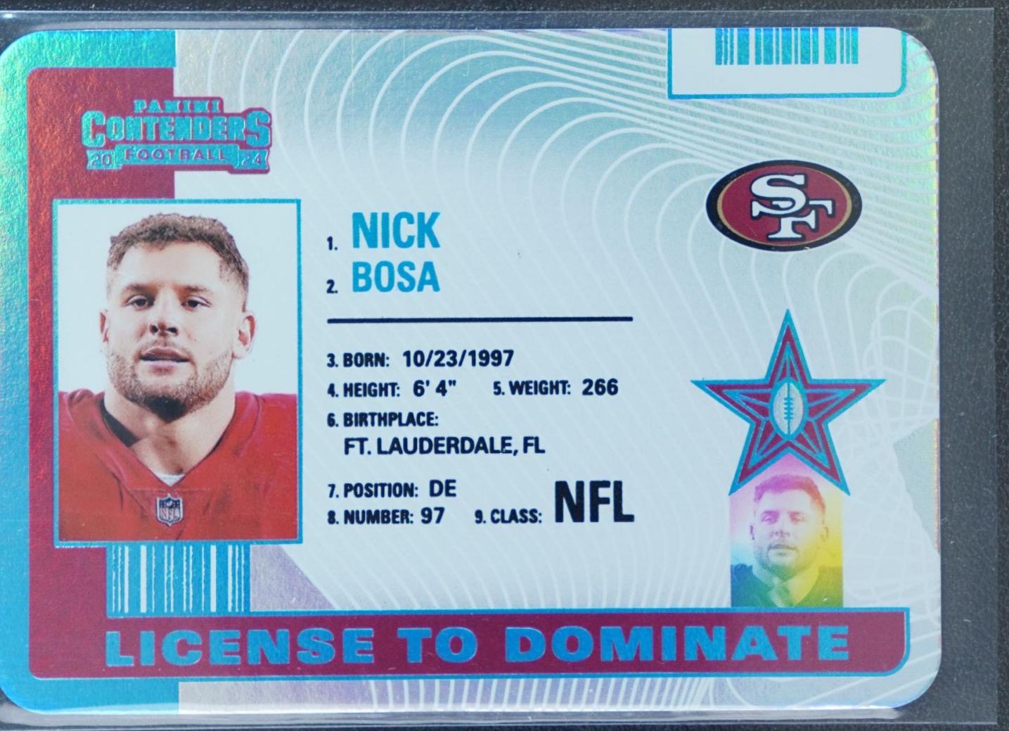 2024 Panini Contenders License to Dominate Nick Bosa #24 card