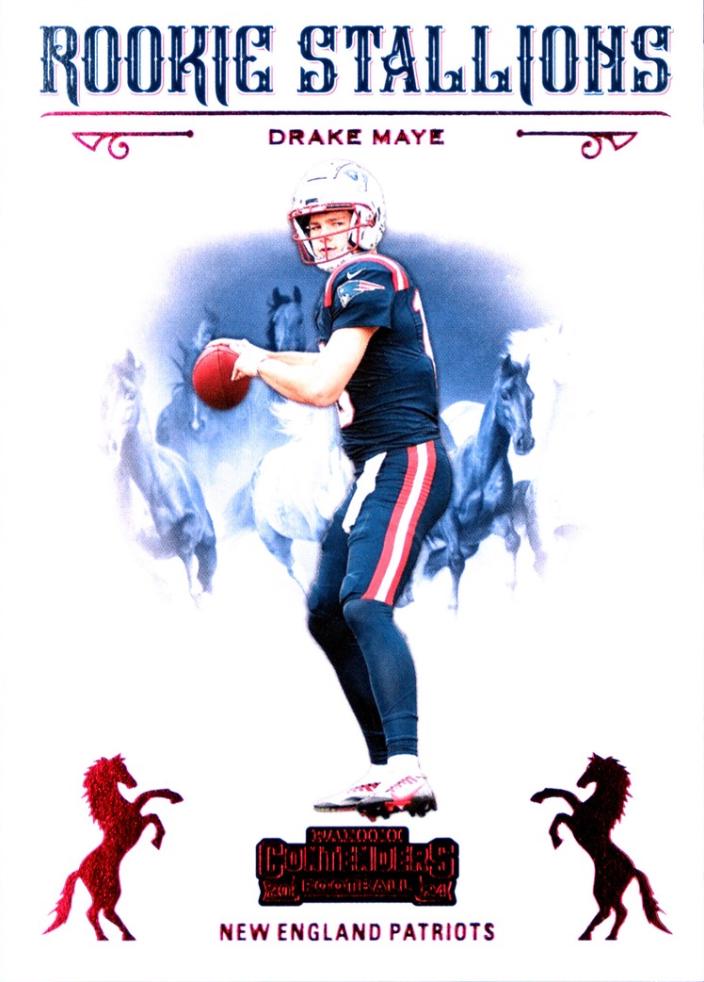 2024 Panini Contenders Rookie Stallions Drake Maye [Red] #4 card