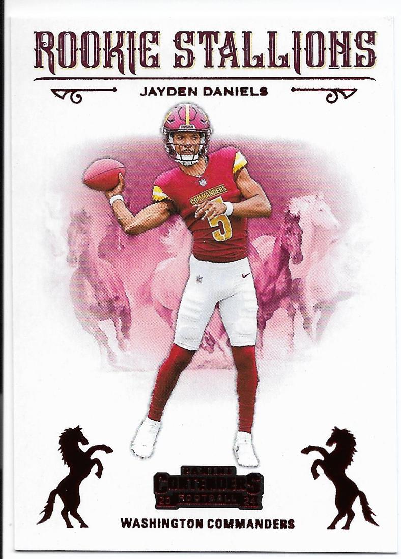 2024 Panini Contenders Rookie Stallions Jayden Daniels [Red] #3 card