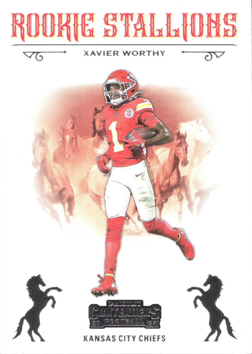2024 Panini Contenders Rookie Stallions Xavier Worthy #7 card
